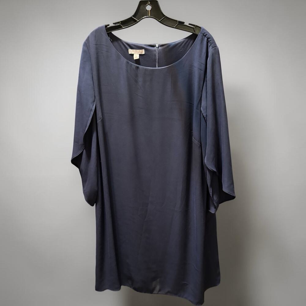 Dressbarn Navy Chiffon Tulip Sleeve Cocktail Dress Size 18 - Picture 2 of 2